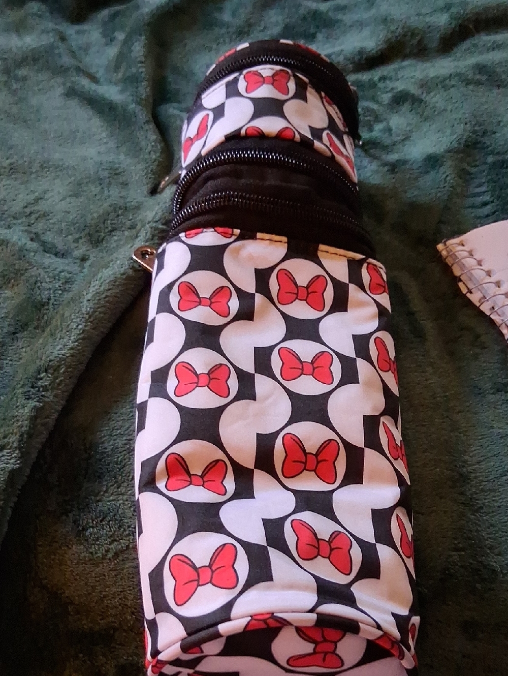 Patterned Bow Print Baby Bottle Or Thermpus Case - Black, White & Red